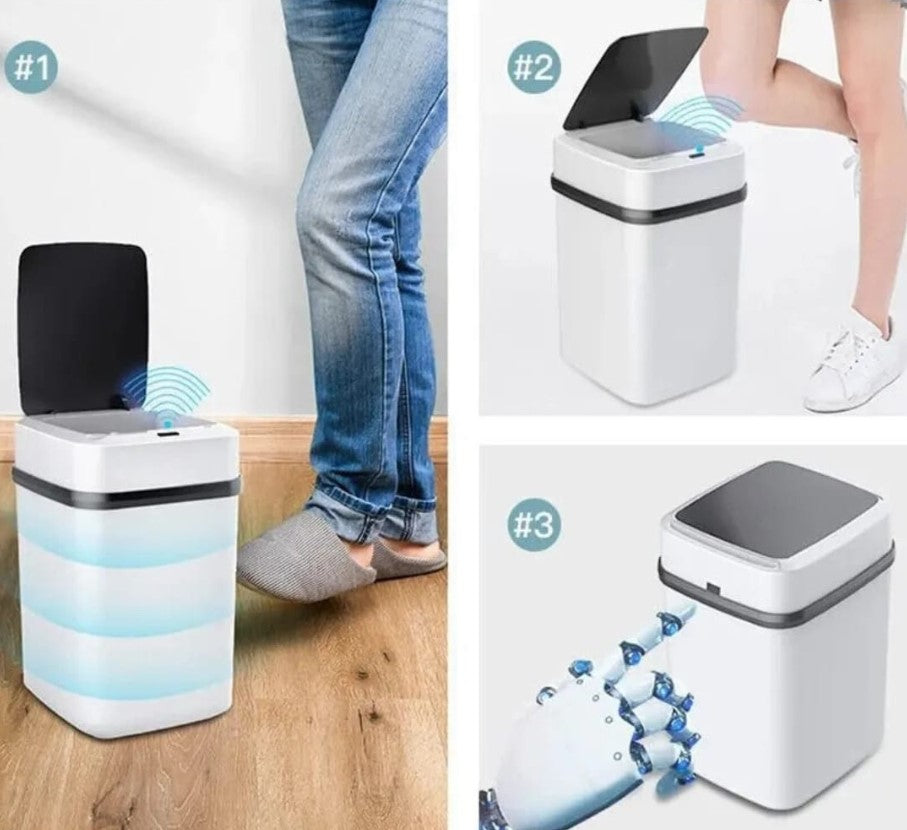 Nueva caneca inteligente con sensor, tira la basura sin tocar nada