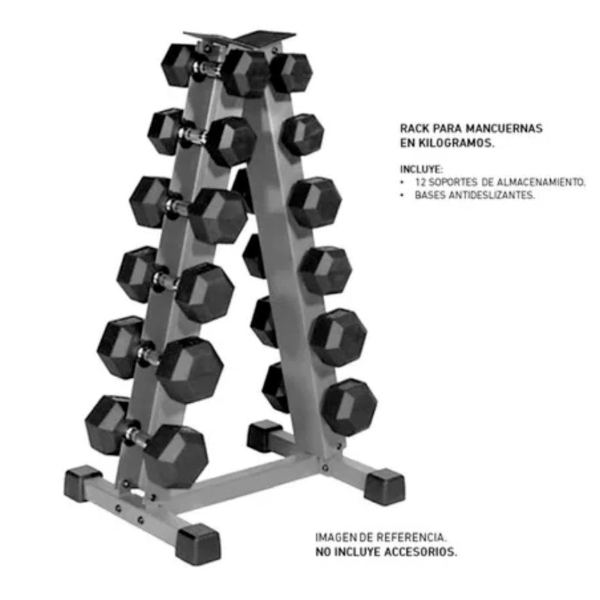 Rack Compacto y Resistente para Mancuernas x6