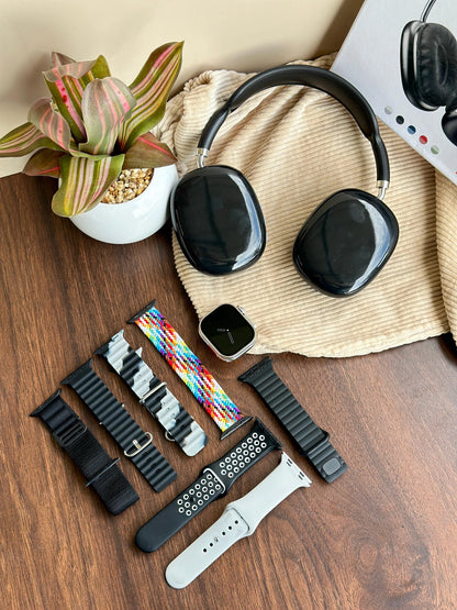 🎁 El Combo Más Completo: Smartwatch + Audífonos Bluetooth + Accesorios